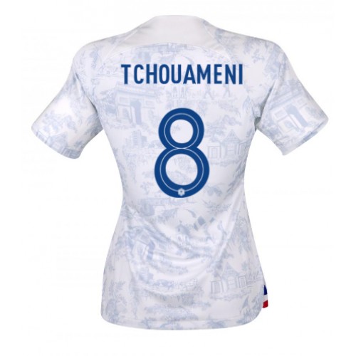 Maillot de foot France Aurelien Tchouameni #8 Extérieur Femmes Monde 2022 Manches Courte